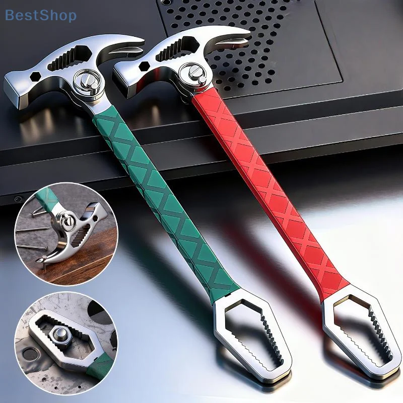 

1Pcs Wrench Pry Bar Nail Lifting Multifunctional Sheep Horn Connected Hammer Woodworking Hammer Folding Sheep Horn Hammer