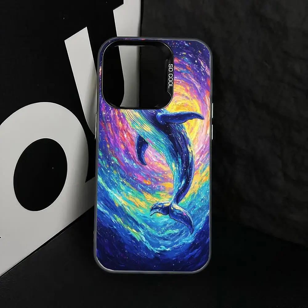 

Painting a whale case for iPhone17 16 15 14 13 12 11 Pro/ Max/Plus shock-proof rear cover anti-fingerprint