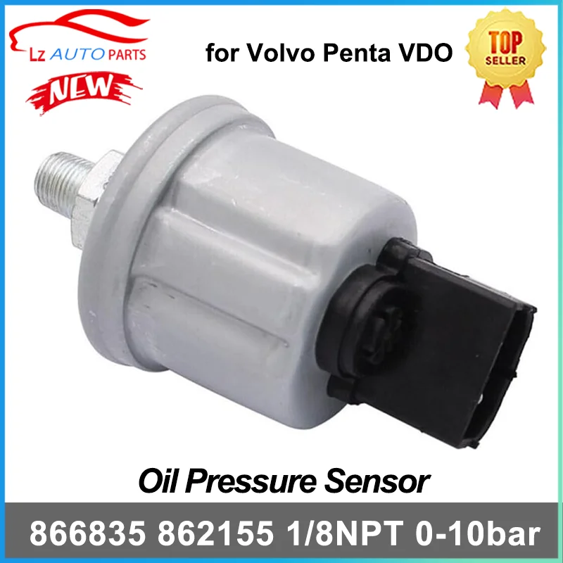 1/8NPT 0-10bar Oil Pressure Sensor 866835 862155 for Volvo Penta VDO Compatible with Truck AD31XD AD41A AD41B AD41D