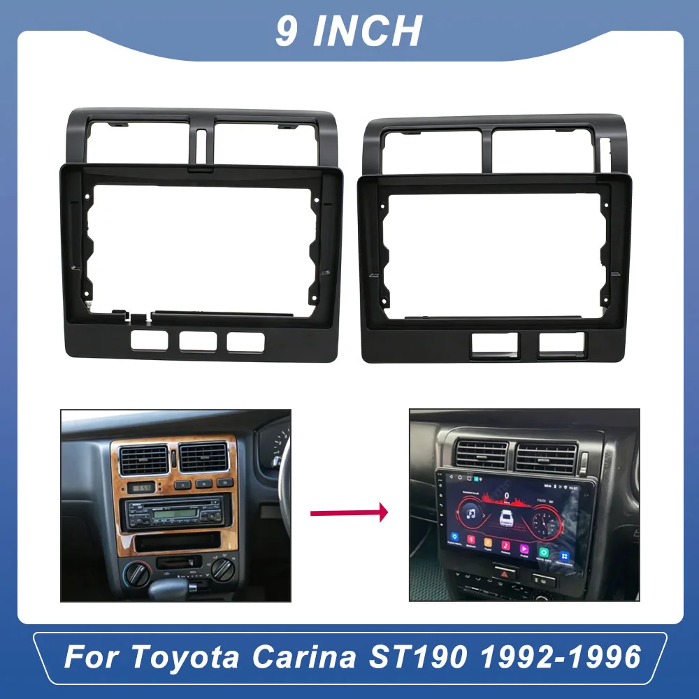 Car Multimedia Radio Fascia Panel For Toyota Carina ST190 1992-1996 9 Inch Mount Bracket Canbus Cable Adapter Kit