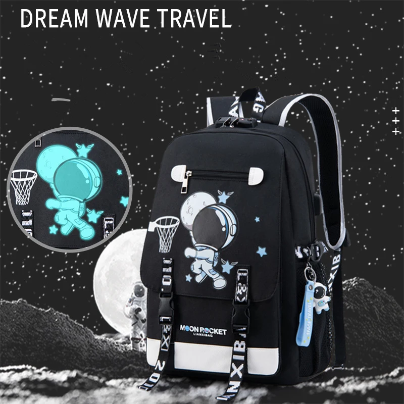 

2024 New Kids Backpack Cartoon Astronaut Teenages Schoolbag Primary Waterproof Backpack Boys Girls Orthopedic Mochila Infantile