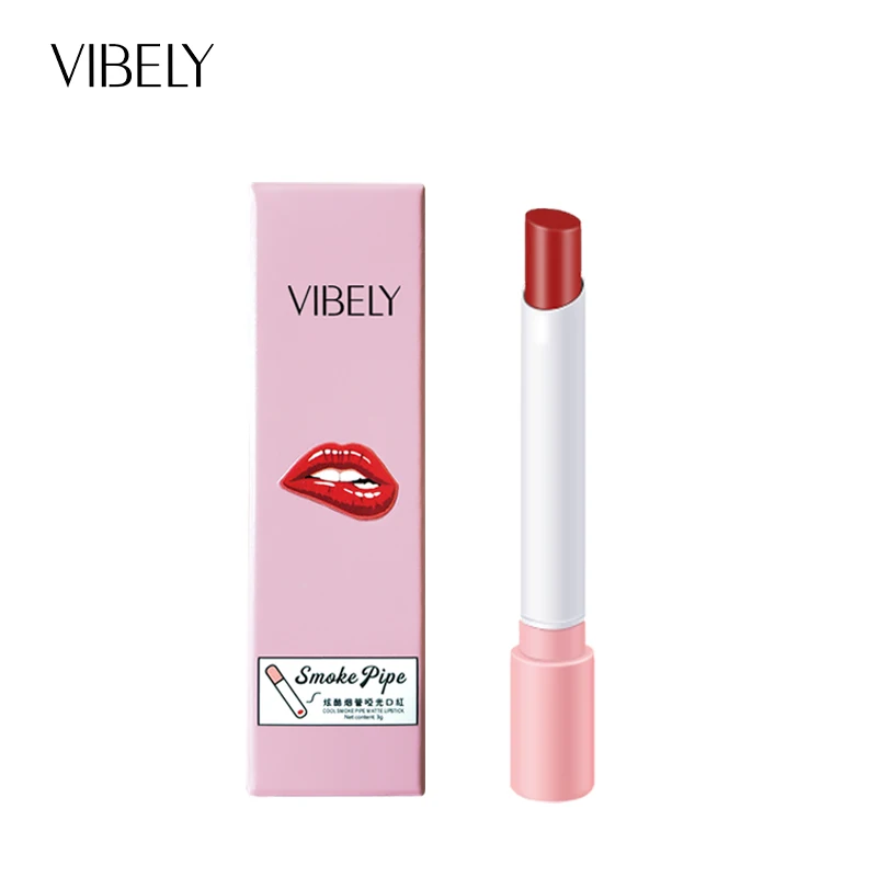 

Cute Smoke Tube Lip Glaze Stick Matte Waterproof Long Lasting Lipstick Makeup New Cigarette Lipstick Velvet Lip Tint Makeup