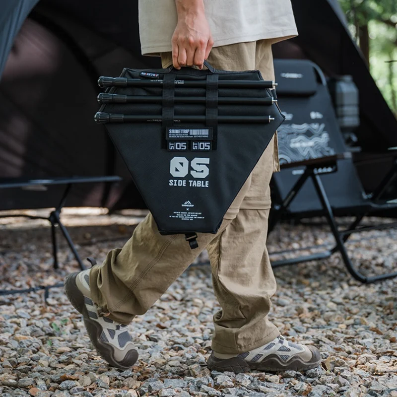 Outdoor Camping Lichtständer Tisch ShineTrip Verstellbarer Taktischer Aluminiumlegierungs-Tisch mit Optionaler Netztasche Leichter Klappbarer Tisch