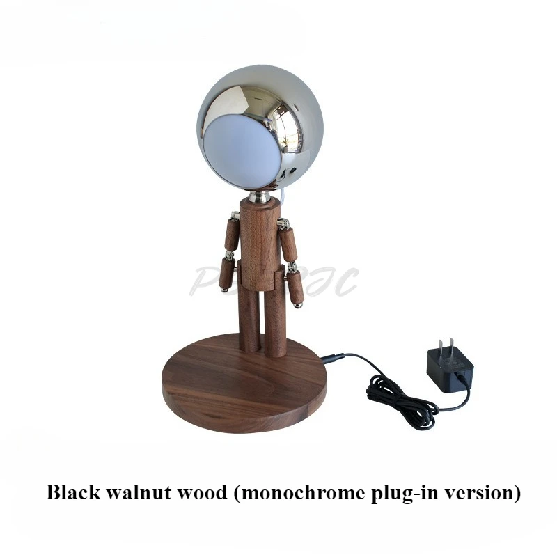 Desk Lamp Moon Shaped Penalty Station Creative Night Light Bedside Lamp Birthday Gift Solid Wood Night Light