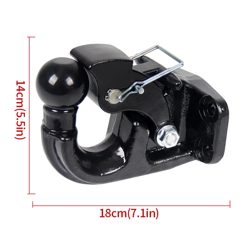44000lbs 20Ton Forged Trailer Hitch By Rear Bumper Modification Standard Installation Hole Position Tow Hook Car Accessories