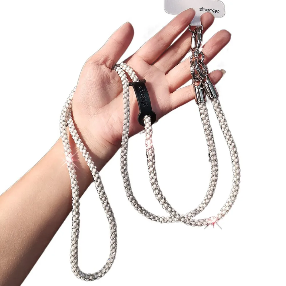 

Длинный ремешок-цепочка для телефона с блестками и стразами, на плечо, роскошный, сияющий