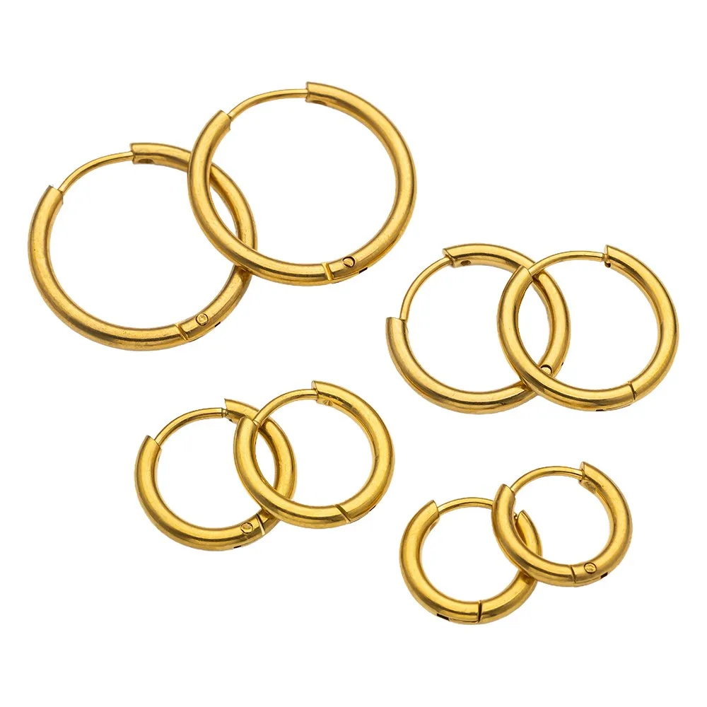 Ensemble de connecteurs de boucles d'oreilles Huggie Hoop en acier inoxydable, 10 pièces, pour femmes hypoallergéniques, cadeaux, accessoires de fabrication de bijoux à faire soi-même