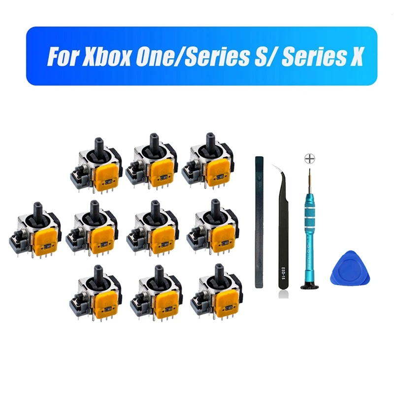 

Hot Sale10pcs Joysticks With Screwdriver For One/Series S/X Joysticks Hall Electromagnetic Adjustable Joysticks Repair Set