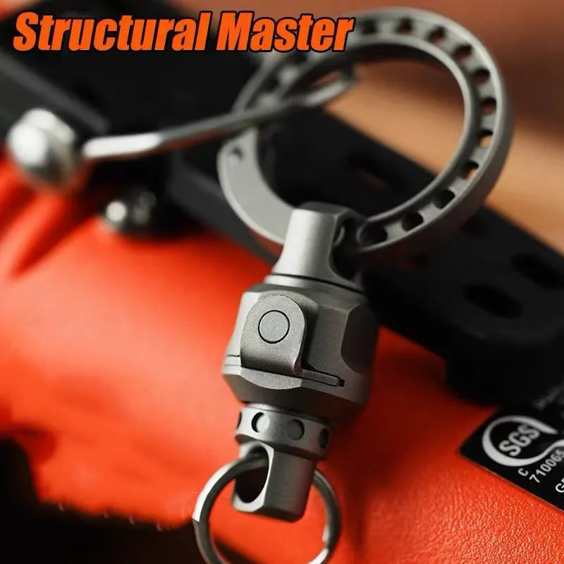 Master TC4 Titanium Alloy Magnet Quick Release Buckle Car Key Chain Ultra-light EDC Universal Connecting Buckle 360° Rotatable