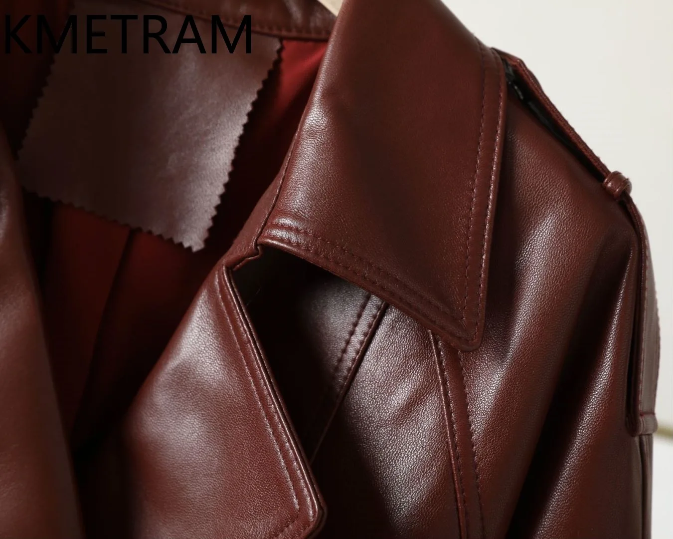 Giacca in pelle di pecora 100% Donna Giacche in vera pelle rossa angora di alta qualità Donna Novità in capispalla Abiti autunnali 2025 Chaquetas