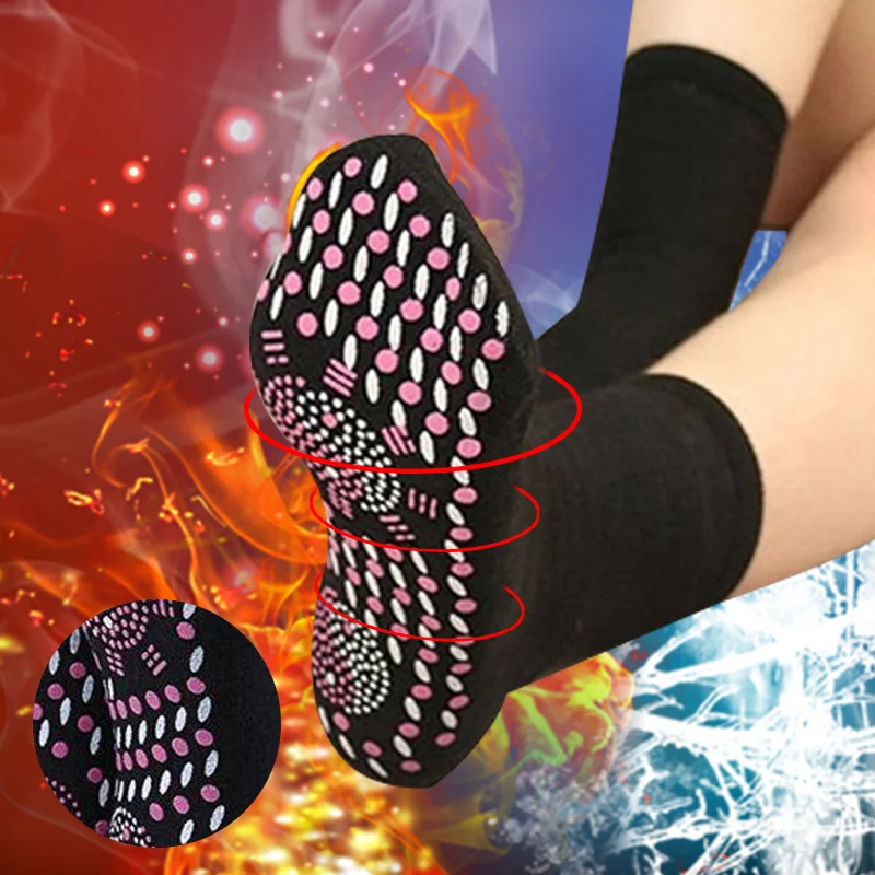 1 Pair Tourmaline Slimming Health Sock Self Heating SocksMagnetic Self-Heating SocksFoot Massage Thermotherapeutic Sock New