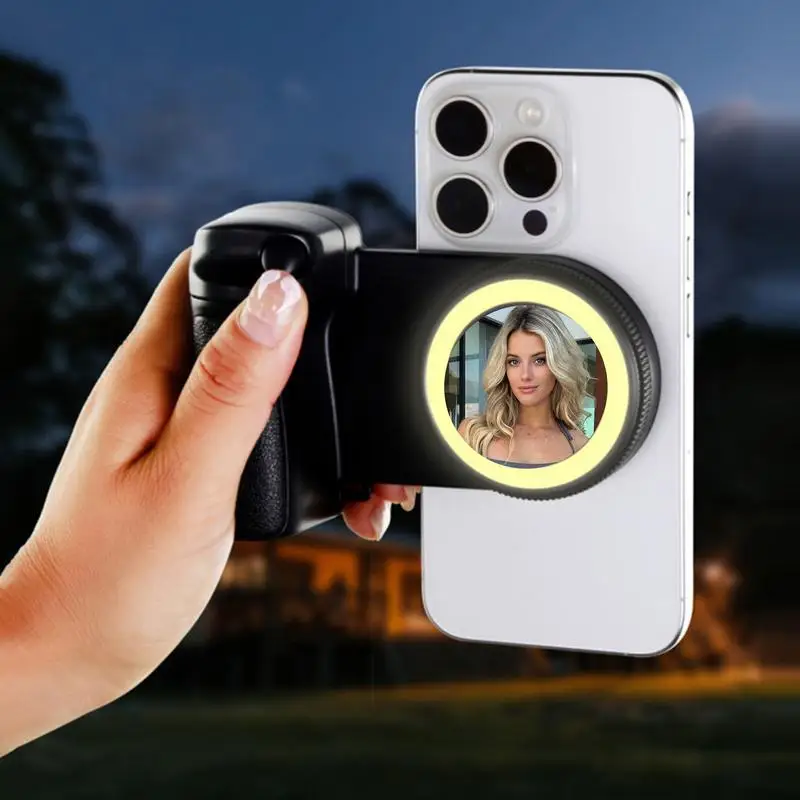 Luz magnética para selfie de celular, luz de preenchimento ergonômica para smartphone, luz portátil para streaming ao vivo