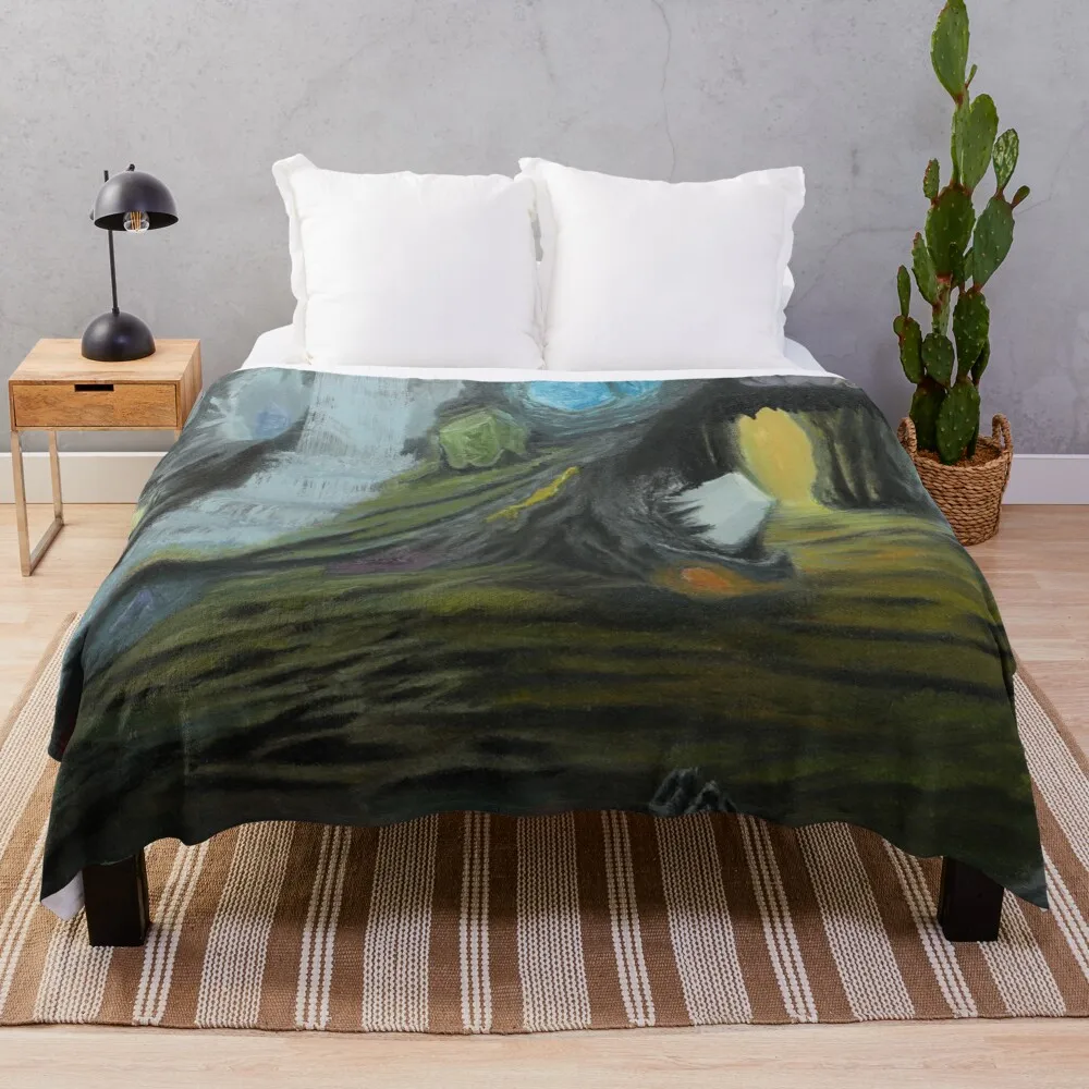 

Original Oil Painting Crystal Caverns Throw Blanket Cute Luxury Thicken Blankets