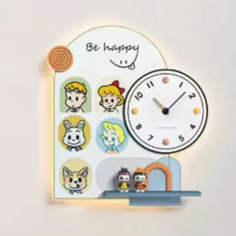 Kids Bedroom Clock Cute Cartoon Kawaii Children Mute Clock Room Kitchen Decoration Toys for Girls Gifts Wall Decor