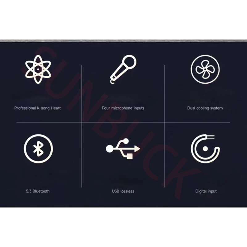 Sunbuck KM-9 المهنية KTV عالية مكبر كهربائي المنزل كاريوكي عالية الطاقة 2.1 Cchannel بلوتوث مكبر صوت استيريو الصوت