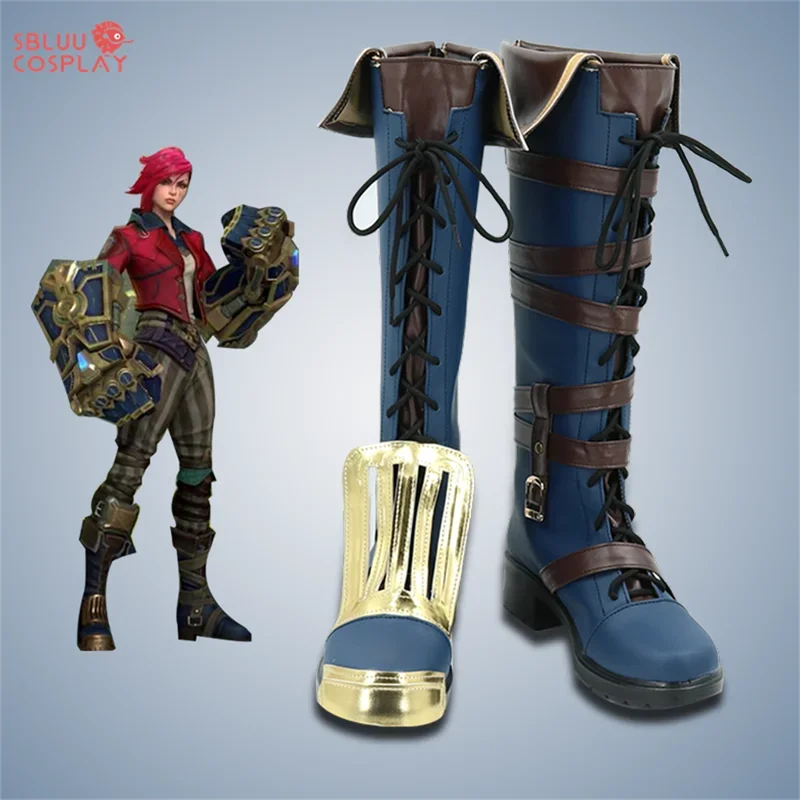 Jogo lol arcane cosplay sapatos de couro do plutônio botas de carnaval de halloween adereços cosplay feitos sob encomenda