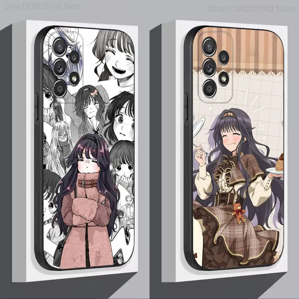 Urocze etui na telefon K-Kaoruko-Waguri do Samsunga S 9, 10, 21, 30, 22, 23, 24, 25, Ultra, Plus, Lite, FE, 4, 5G, czarne, miękkie, precyzyjne.