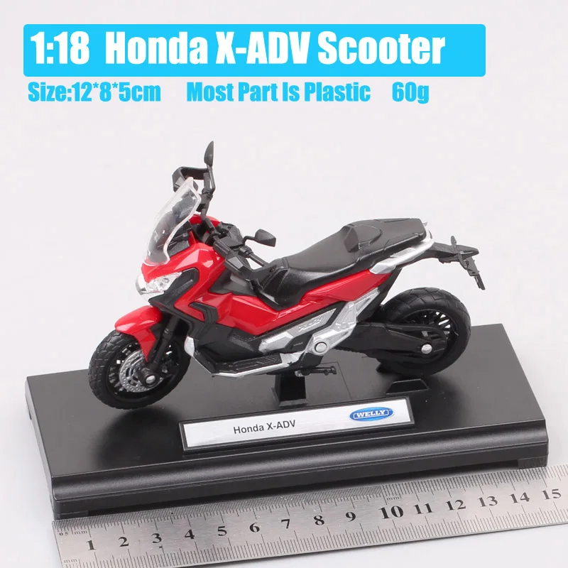 Welly 1/18 Scale Honda X adv CB1000R CBR650F NC750S Gold Wing CR250R Hornet Motorcycle Model Diecast Toy Bike Replicas