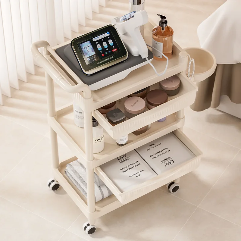 Premium Beauty Salon Mobile Storage Cart Spa Therapy Equipment Cupping Trolley for Home Baby Nursery Use