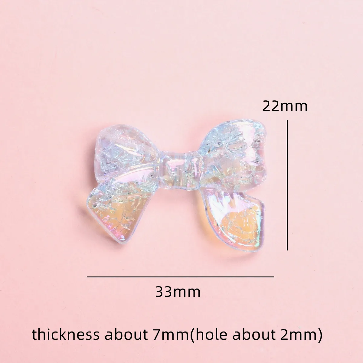 5Pcs 33*22mm Crack Bowknot Loose Beads Fashion DIY Jewelry Accessories Keychain Making