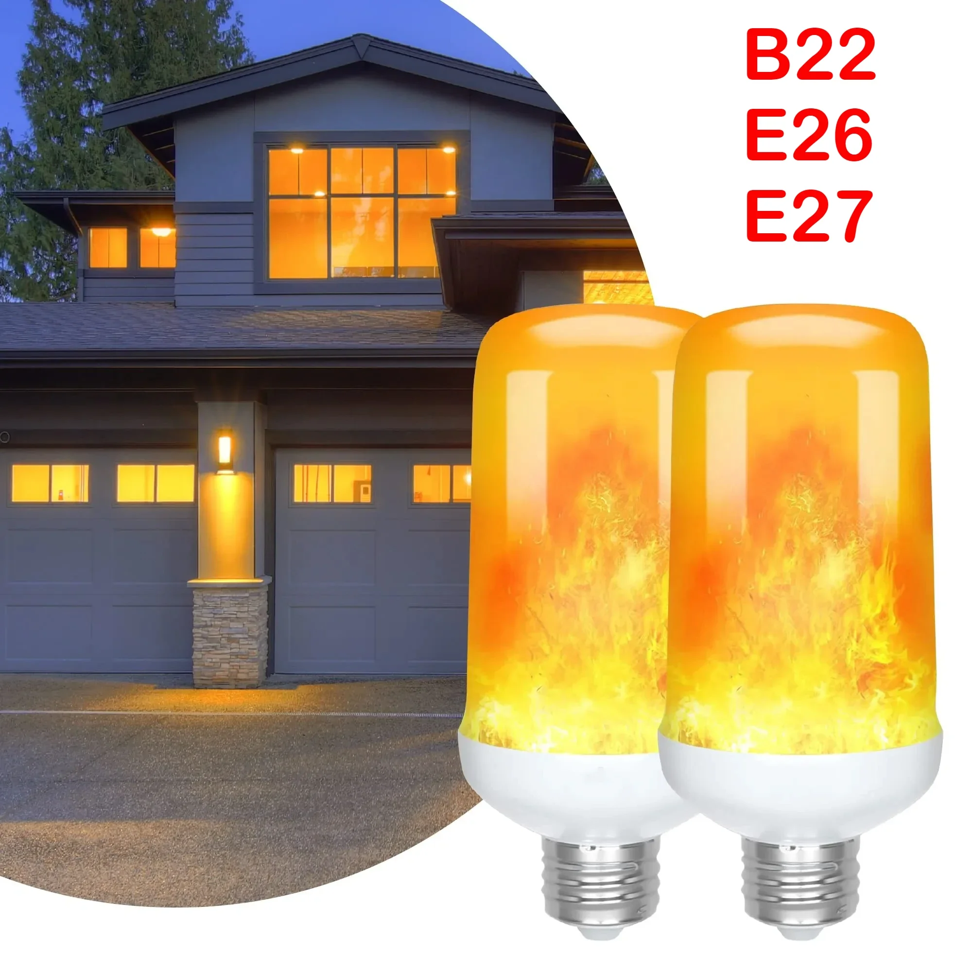 LED Flame Bulbs B22 E27 E26  LED Flame Effect Fire Light Bulb 12W Flickering Emulation Decor Party & Holiday DIY Decorations