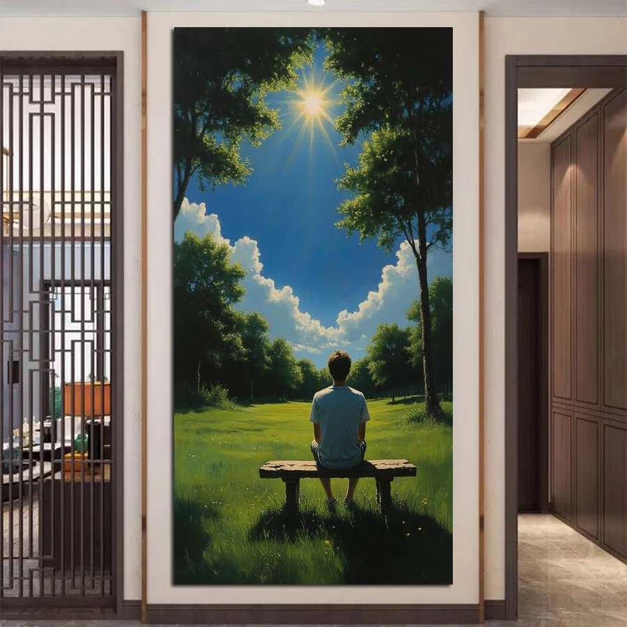 

Лесная медитация, большой размер, наборы для рисования алмазным рисунком «сделай сам», природные пейзажи, полная дрель, мозаика, вышивка, фотографии 100x200 см