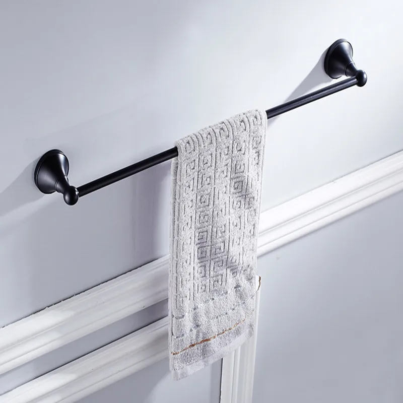 

black Single Towel Bar/Towel Holder,Solid Brass Made,Chrome Finish, Bathroom hardware,Bathroom accessories 50cm