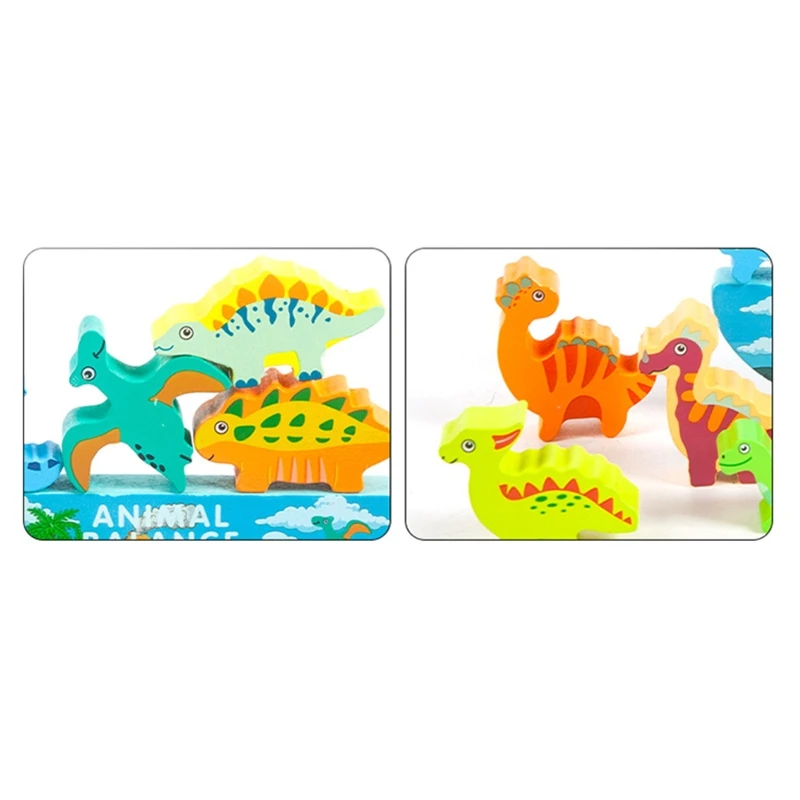 Juego mental para niños, juguete bloques madera, accesorios multifuncionales, dinosaurio/animal del bosque, juguete los