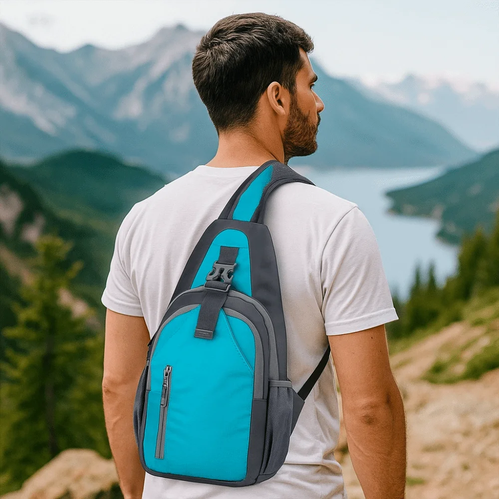 

Casual Sports Shoulder Bag Waterproof Adjustable Strap Male Chest Bag Durable Lightweight Crossbody Fanny Pack Outdoor