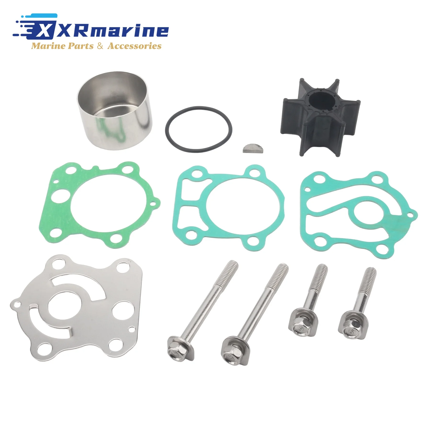 

Комплект для восстановления крыльчатки водяного насоса лодочного мотора, совместимый с подвесными двигателями Yamaha 4-тактных 75, 80, 90, 100 л.с. (F75, F80, F90, F100)