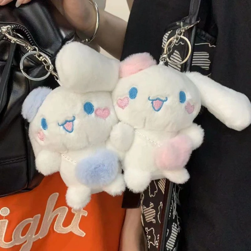 Sanurgente-Porte-clés en peluche Cinnamoroll pour couple, pendentif sac à dos, beurre mignon, cadeau ami, Bestie