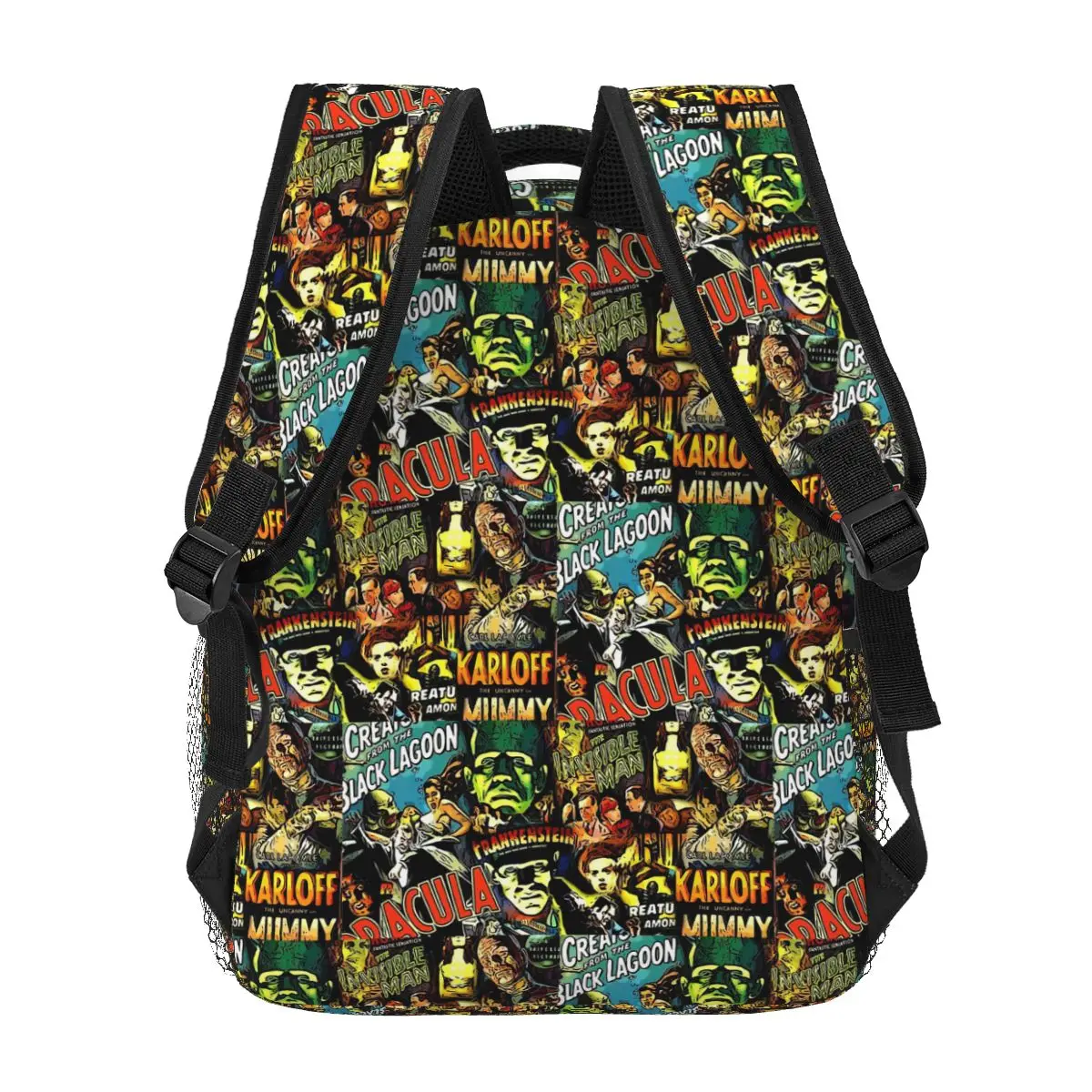 Horror Cult Universal Monsters Movies Backpacks Boys Girls Bookbag Students School Bags Cartoon Travel Rucksack Shoulder Bag