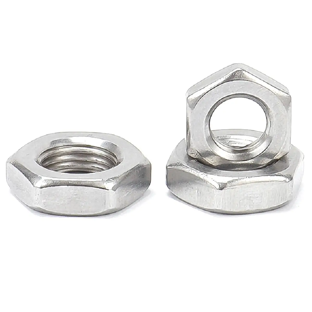 M22x1.5 M22x2 M24x1.5 M24x2 304 Stainless Steel Reverse Thread Hexagon Thin Nuts Left-hand Thread Fine Pitch Hex Thin Nuts