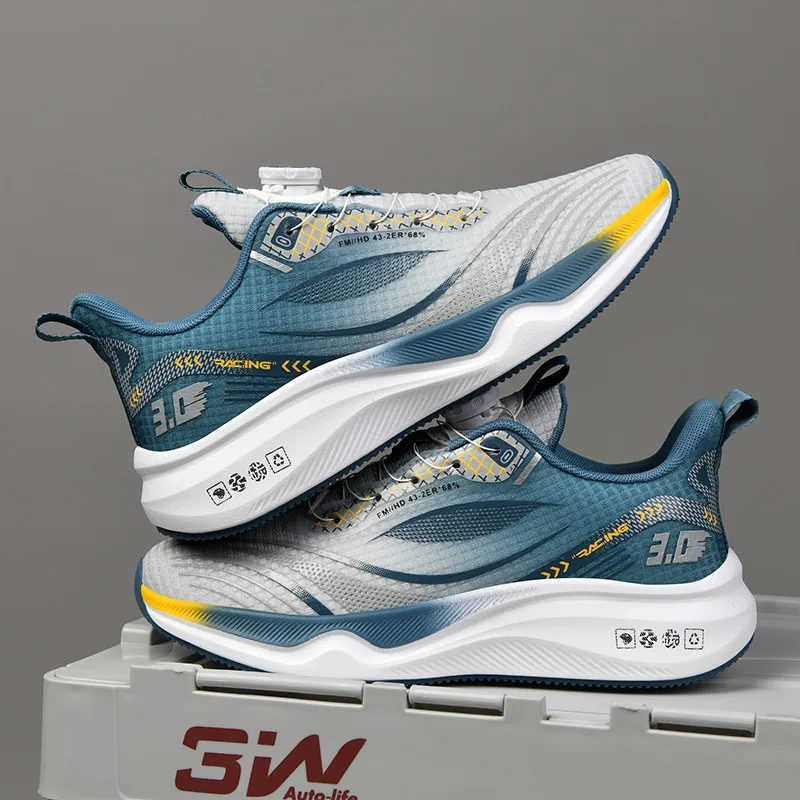 New Rotating Buckle Running Shoes For Men Comfortable Athletic Sneakers Male Trendy  Outdoor Sports Testing Shoes
