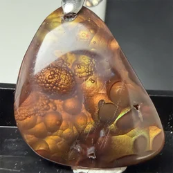 New Stock Small Natural Rare Fire Agate Pendants Necklaces for Women Red Purple Green Light Bubbles Beads Jewelry Healing S925