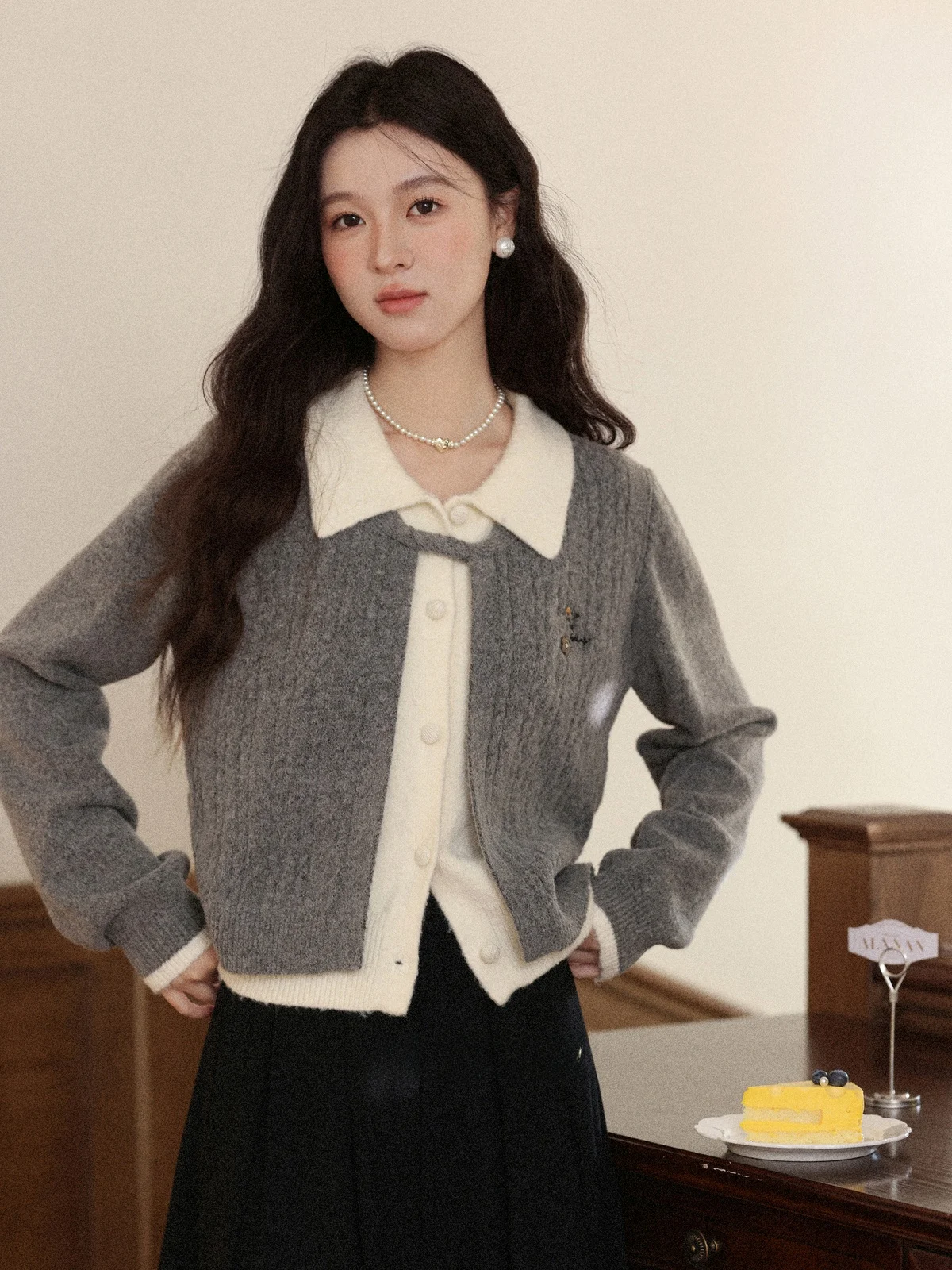 

Комплект: свитер и юбка макси для женщин, модная осенняя коллекция, короткий рукав, от Deer South Forgetful Tear Um...