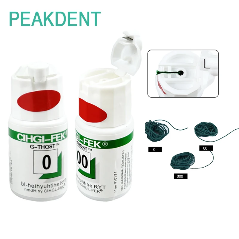 

1 бутылка линии зубной десны, одноразовая веревка для сокращения десен, вязаная хлопковая клейкая нить, размер 0,00 000, инструмент для стоматологического материала