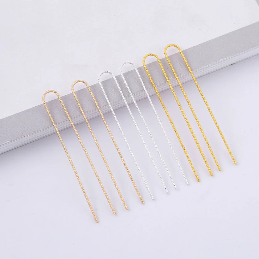 10pcs 70mm U Shape Hairpin Hair Sticks Making Alloy Hair Pins Clips Bridal Headpiece for Women Wedding Hair Handmade Accessories