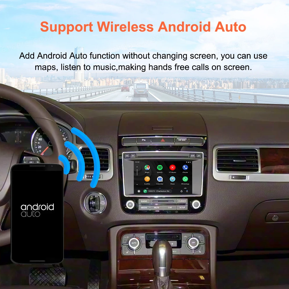 Bonroad Wireless Carplay Android Auto Retrofit Decoder Box für Volkswagen Touareg mit 6,5-Zoll-Bildschirm RCD550 2011–2018 Mirroring – Detail 6