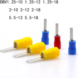 PVC Insulated Blade Terminal Electrical Wire End Flat Needle Crimp Connector Pure Copper Cold Press Terminal Use For AWG22-10