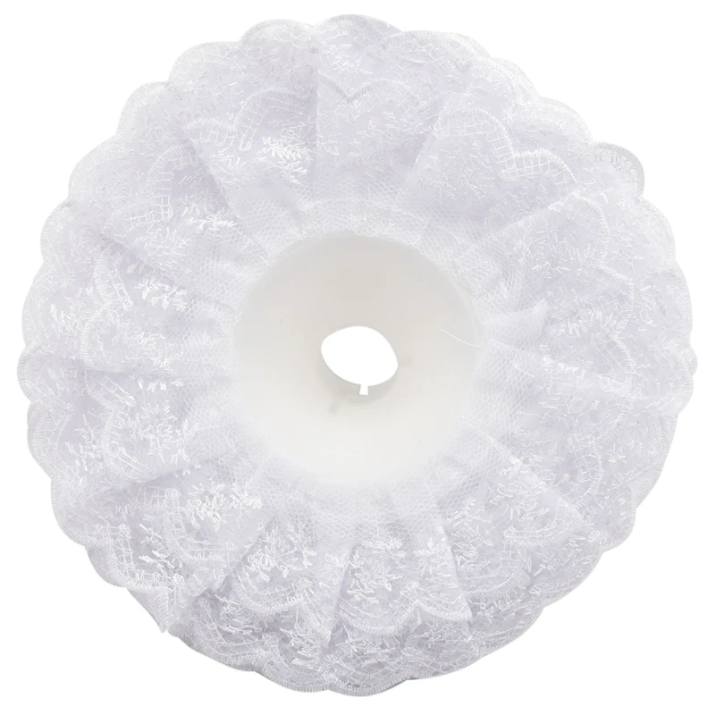 ปลอกคอผ้าลูกไม้6ชิ้น, ปกลูกไม้ที่ใส่ช่อดอกไม้แบบทำมือปก buket pengantin งานแต่งงานลูกไม้สีขาวที่วางช่อดอกไม้