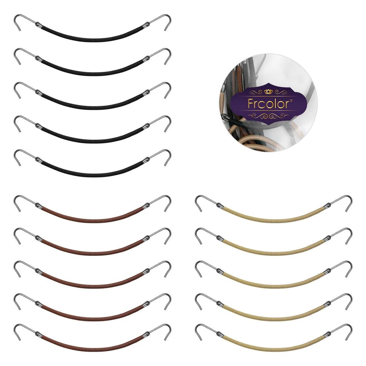 

15Pcs Ponytail Hair Hooks Elastic Bands Durable Metal Hook Smooth Edges Stretchable Hair Styling Accessories Ponytail Hooks