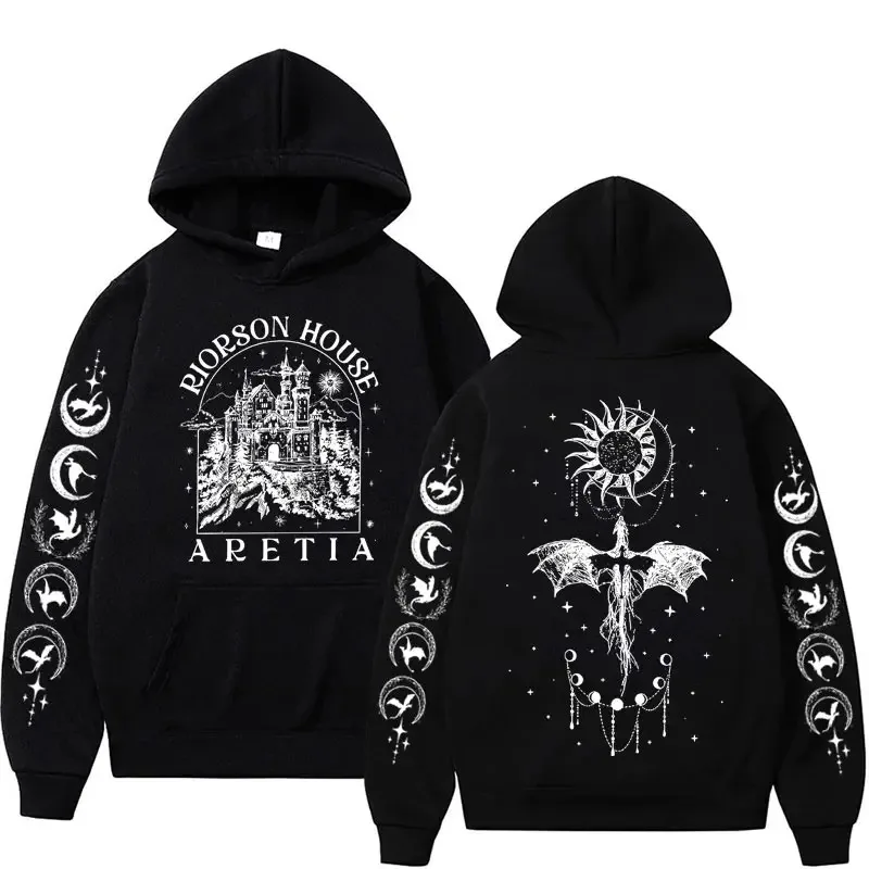 Autumn and winter men's long-sleeved sweatshirt Iron Flame Dragon Knight print Basgiath War men's and women's hooded sweatshirt