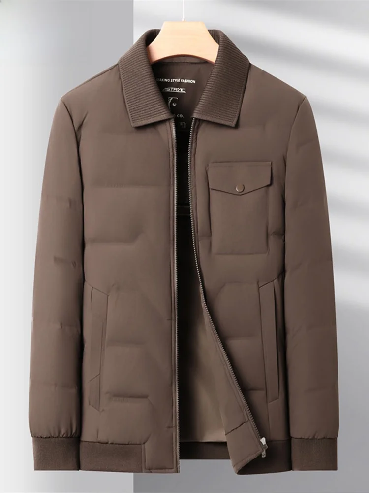 

Легкая мужская пуховая куртка, повседневная куртка с двойным воротником, съемная верхняя одежда TUCANO White Du Feather Ci, повседневная повседневная одежда