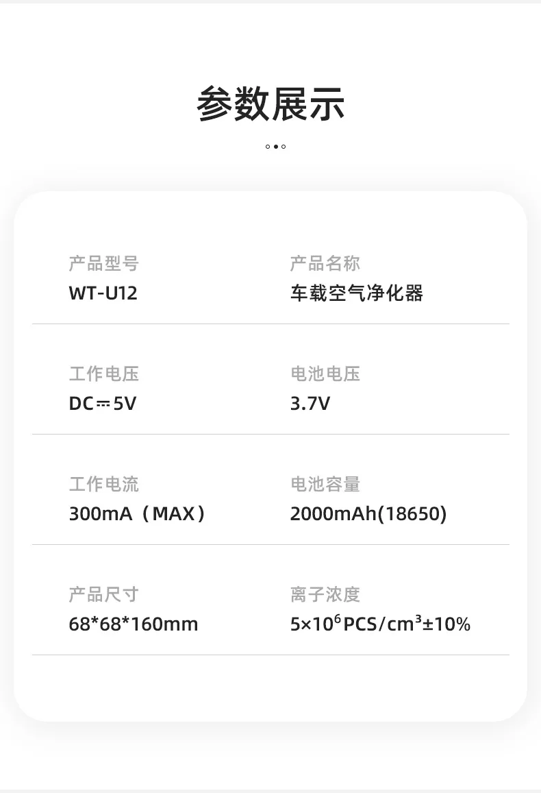 닛산 음이온 자동차 공기 청정기 USB 휴대용 데스크탑 청정기, 미니 홈 냄새 제거 및 정화