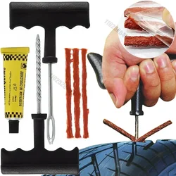 Car Rubber Strips Tire Repair Tool Kit with Tubeless Tyre Puncture Studding Plug Set Motorcycle Truck Vacuum Tire Repair Tool