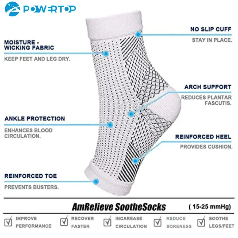 Neuropathy Socks for Women Men,1Pair Soothe Compression Socks for Neuropathy Pain, Ankle Brace Plantar Fasciitis Swelling Relief