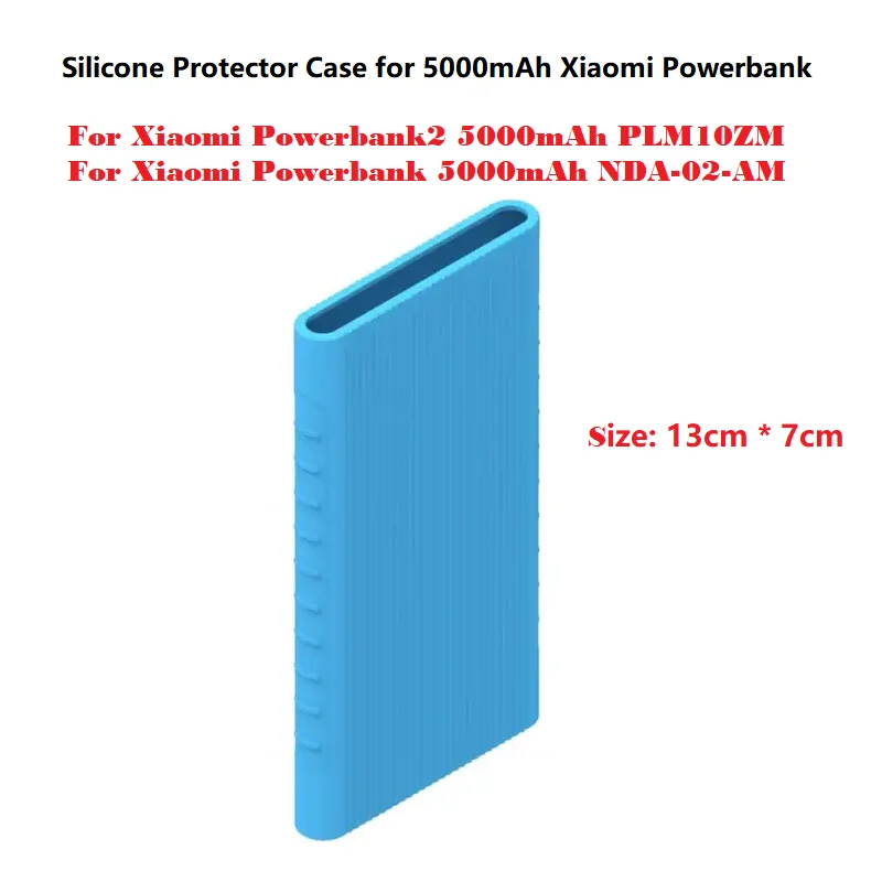 Silicone Protect Case For Xiaomi Power Bank2 5000mAh PLM10ZM Mi Powerbank 5000mAh NDA-02-AM External Battery Powerbank Cover