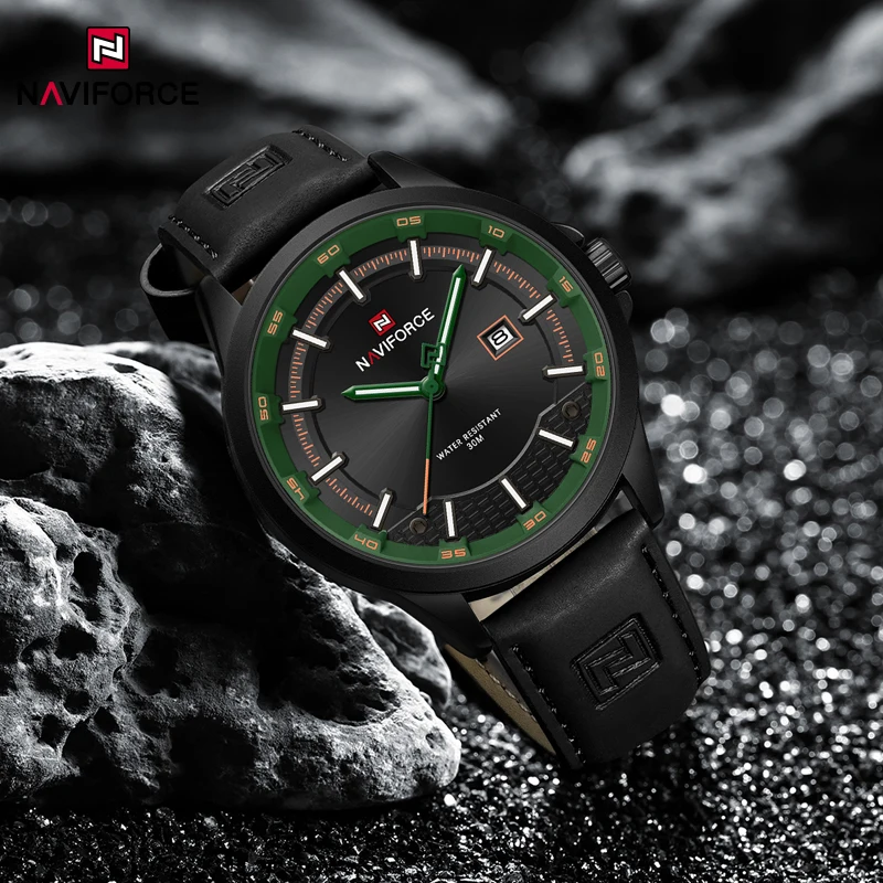 NAVIFORCE Fashion Luxury Quartz Man Wristwatch Outdoor Casual Sports Waterproof Calendar Auto Date Window Military Men's Watches