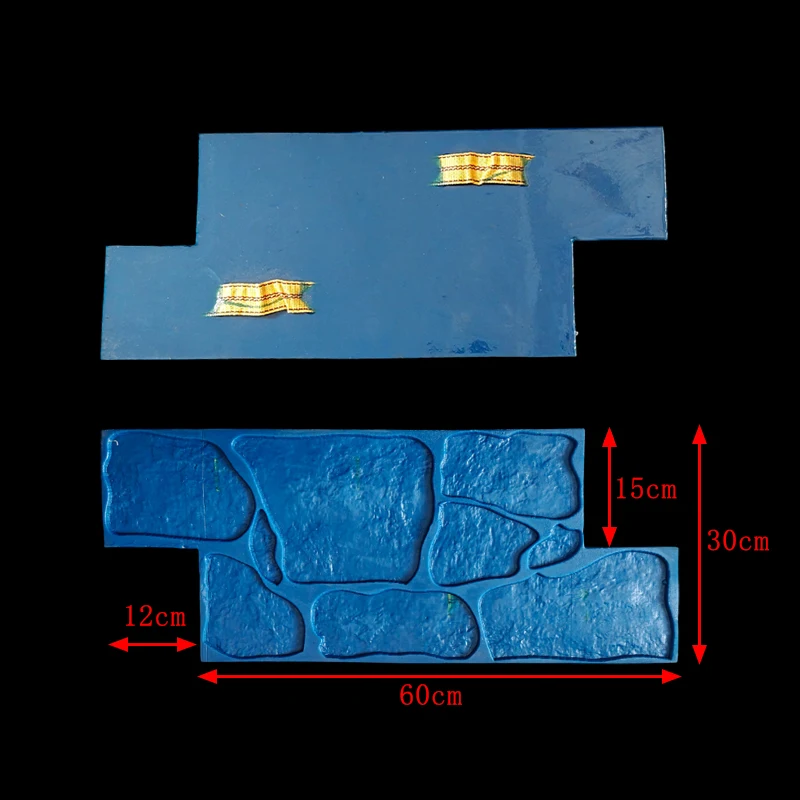 แม่พิมพ์ปูพื้นลายปูนซีเมนต์ ขนาด 72 * 30 ซม. ลายศิลปะย้อนยุค สีหินตกแต่งพิมพ์ลายคอนกรีต